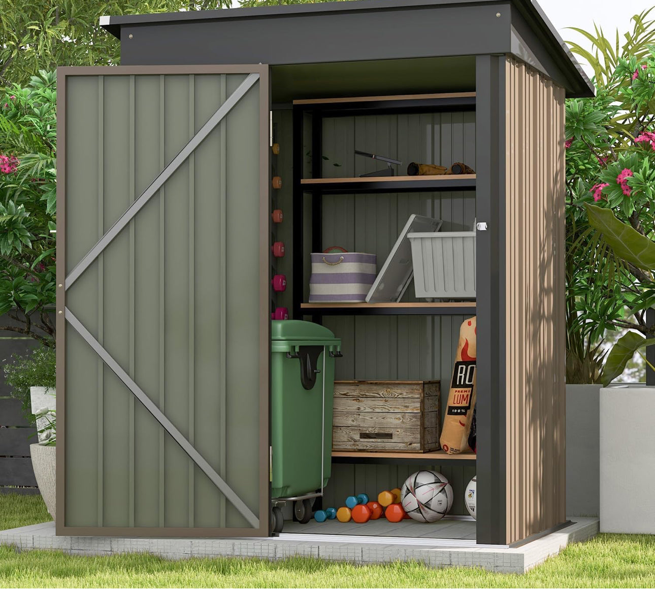 5 x 3 metal shed brown in box free shipping