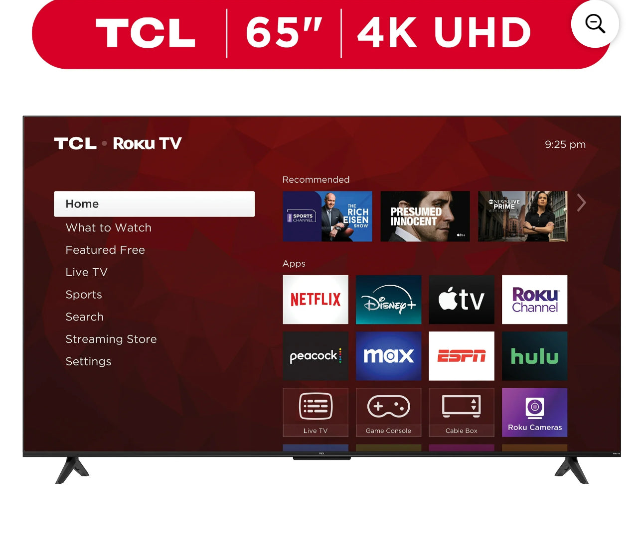TLC 65 inch new tv Roku free shipping in the US