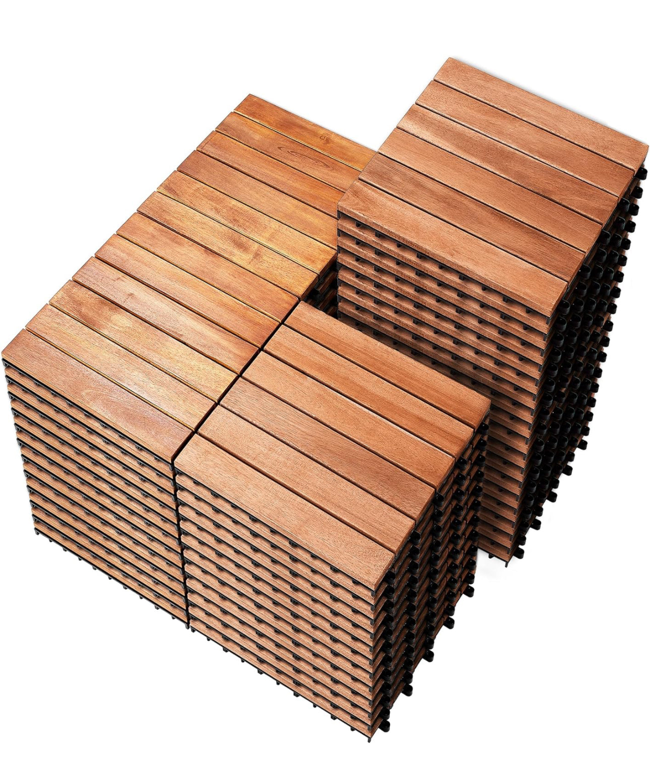 Wood tile new outdoor flooring snap and done. Easy connection 10 sq.f per box 28.99 per box