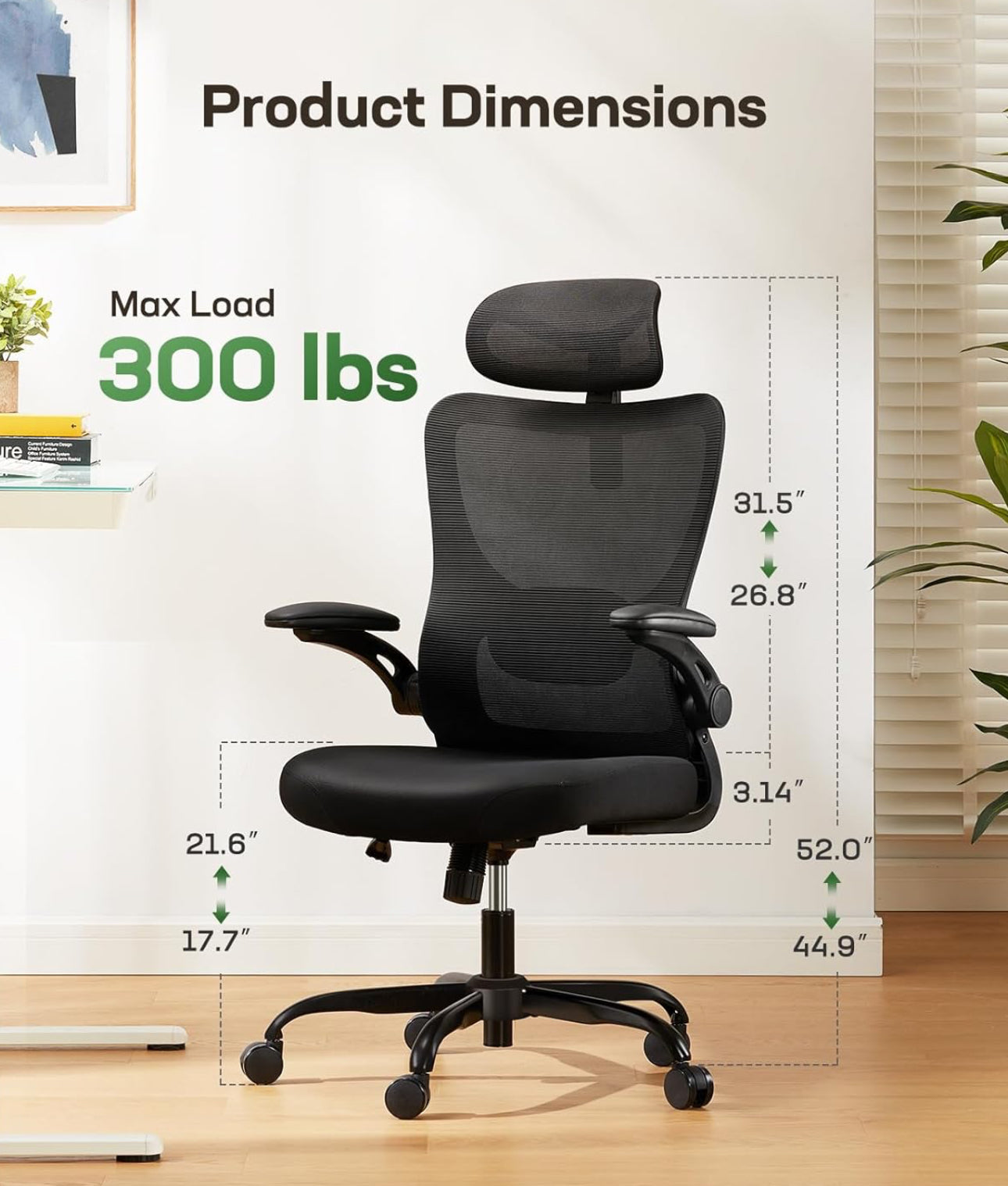 Desk chair black mash ergonomic chair, free shipping in the US