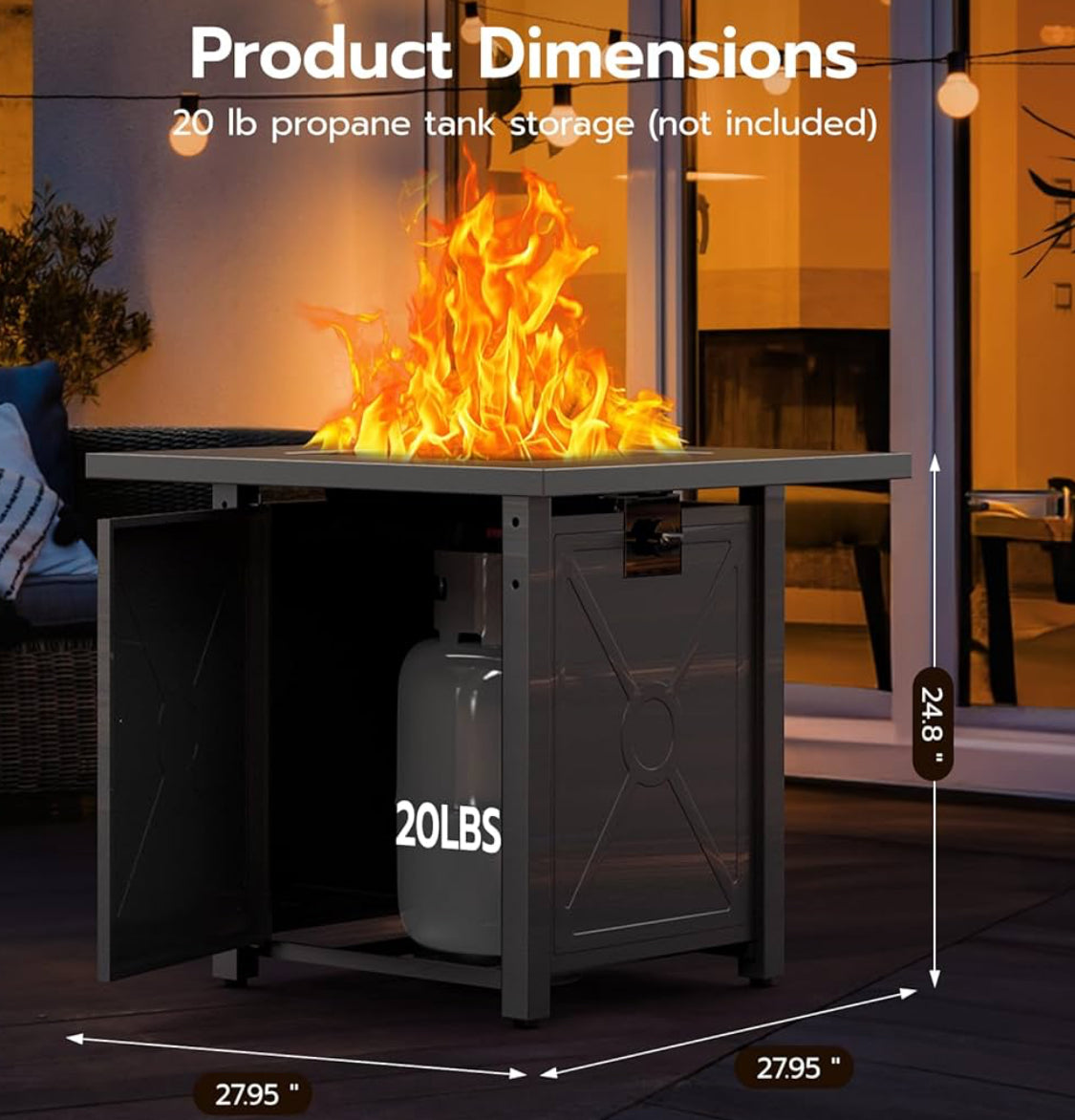 Fire pit table 28 inch free shipping in the US