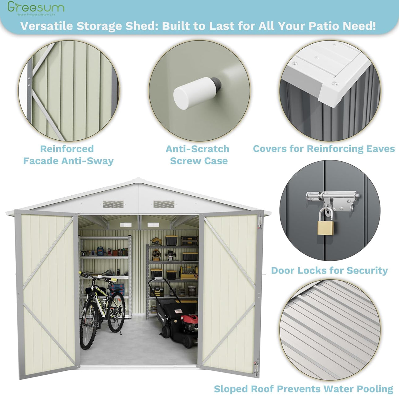 8x 10 metal shed free shipping in the US