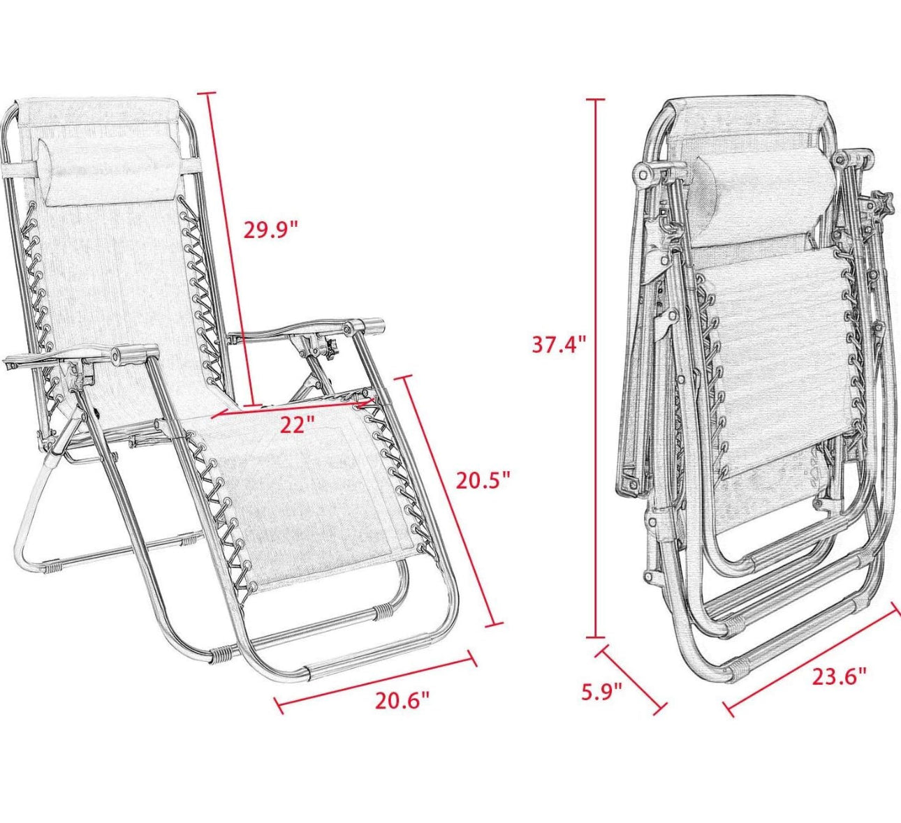 Set up two lawn chairs, Blue mash portable. Free shipping in the US