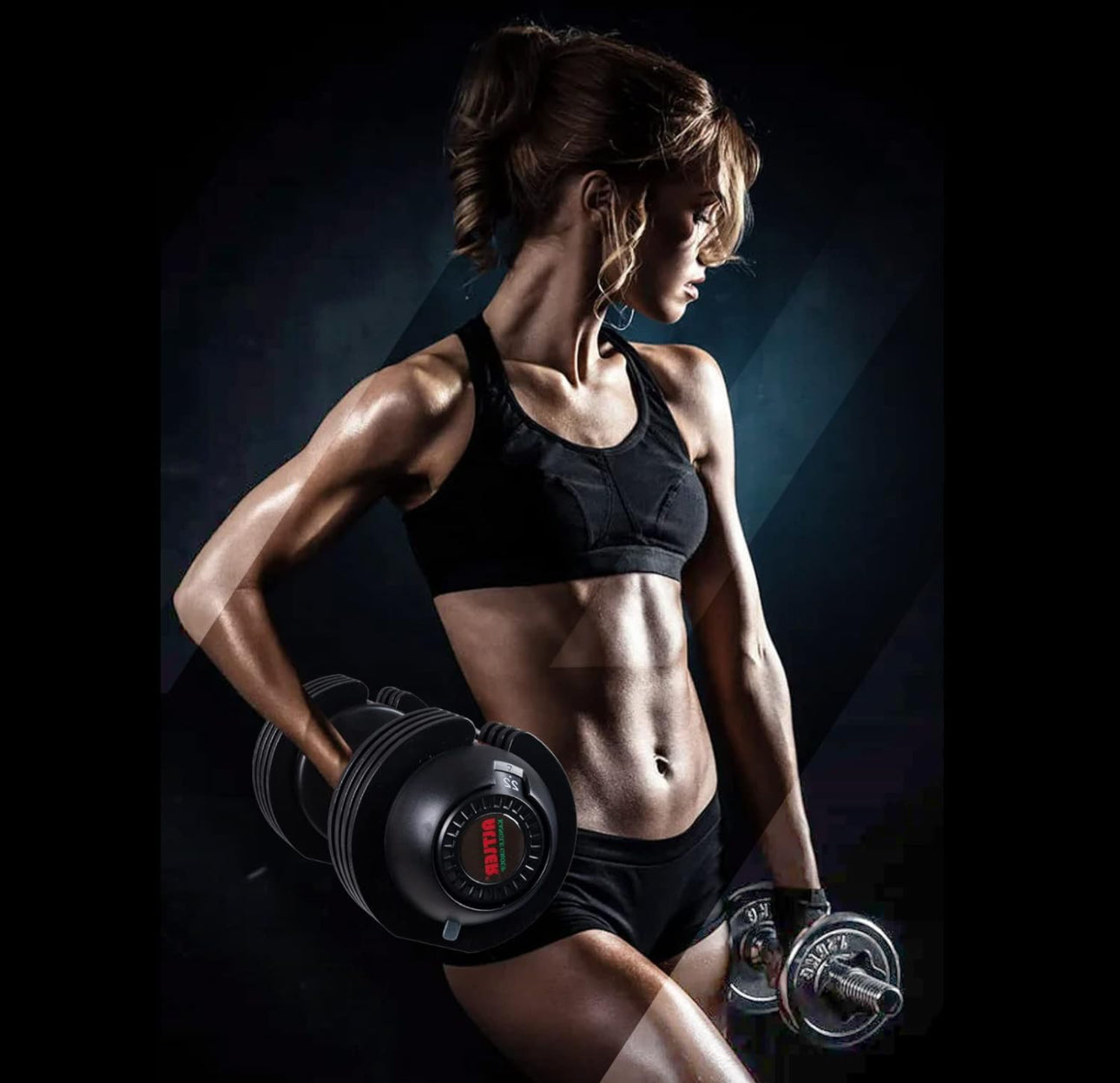 Set of 2 dumbbells (22) pounds each adjustable weights