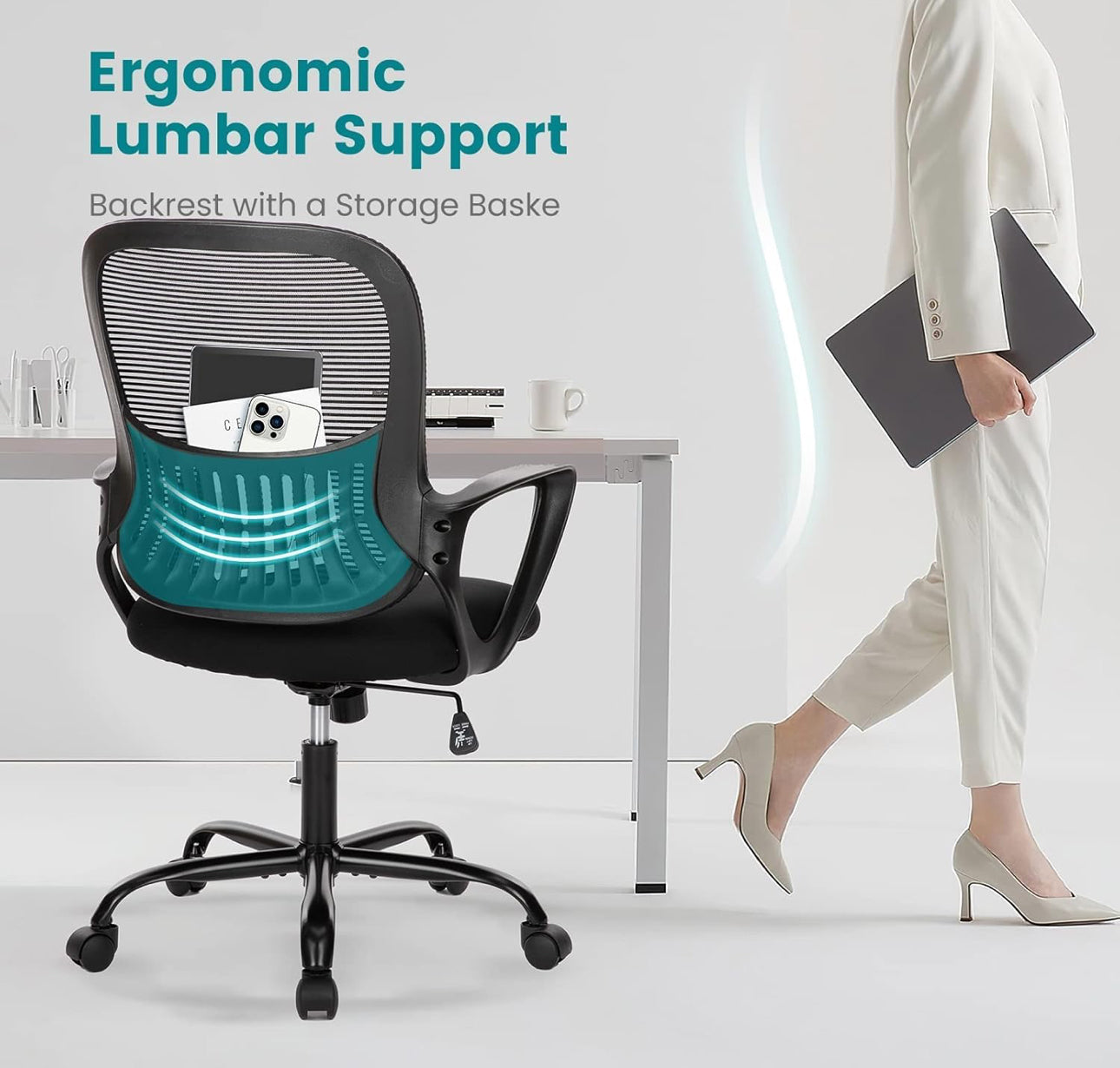 Ergonomic desk chair black free shipping in the US.