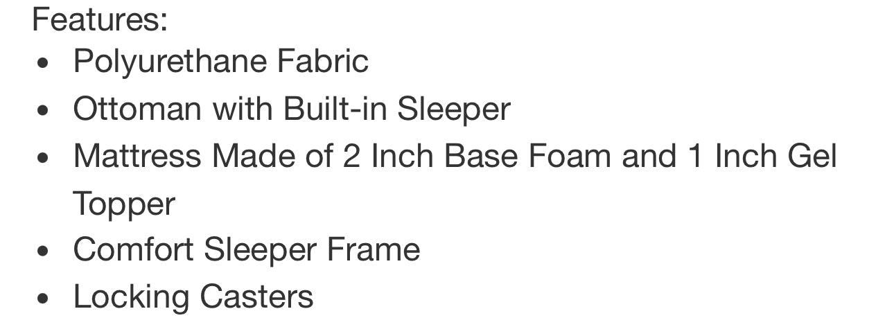 Bed ottoman , pull out bed. Compact designs .