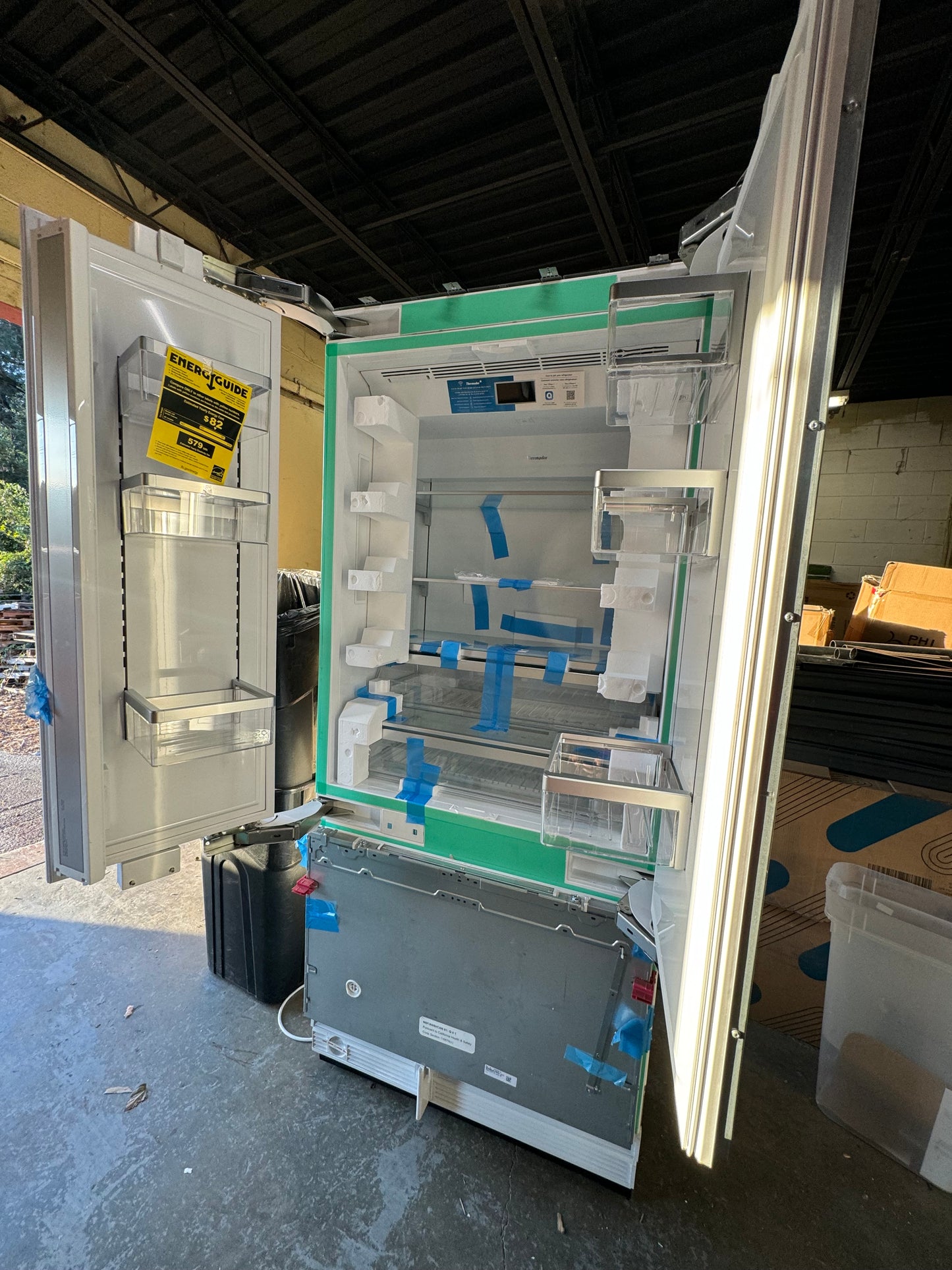 THERMADOR built in 19.5 cb new fridge freezer pickup only , custom door panels not included.