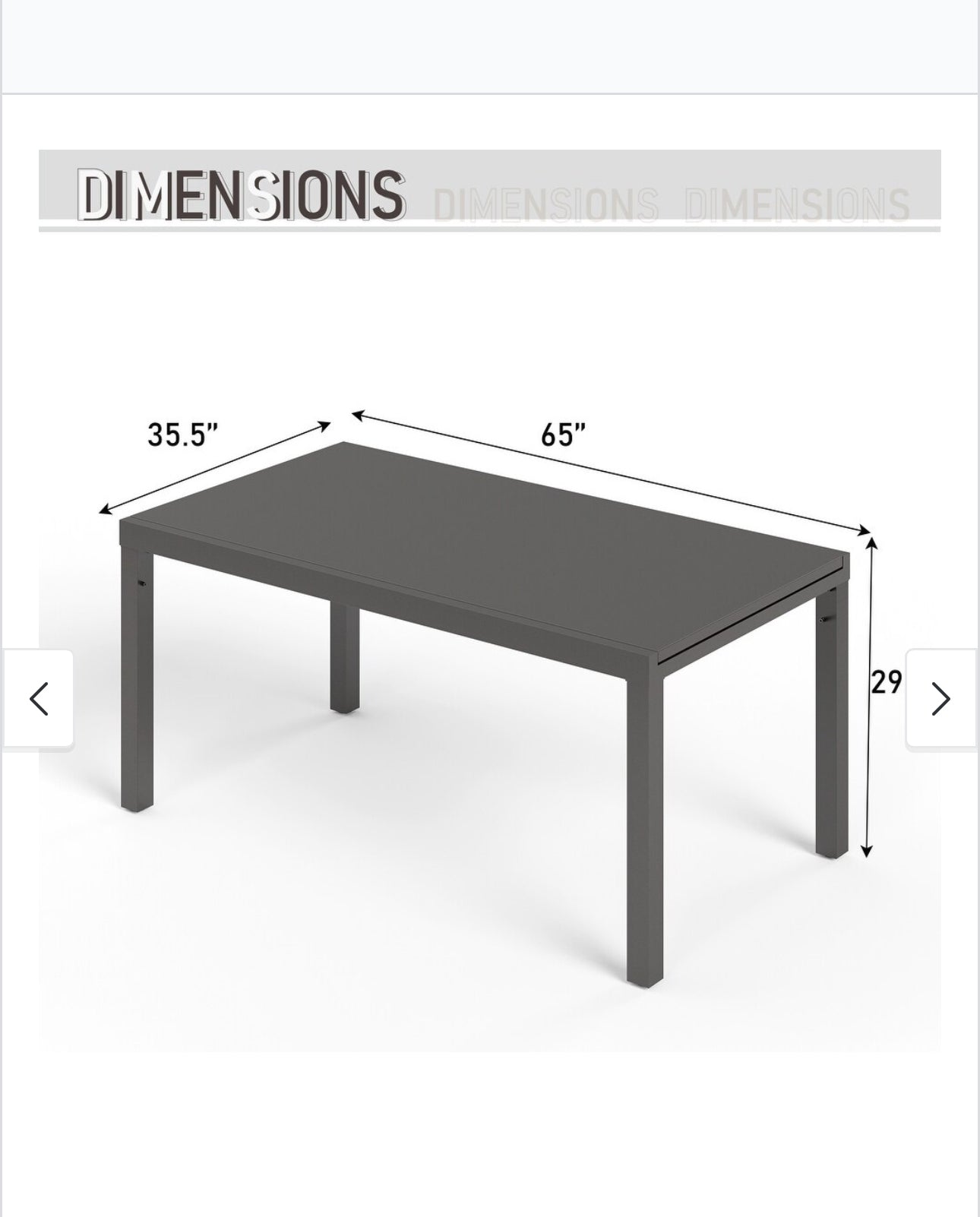 Outdoor metal table new in box