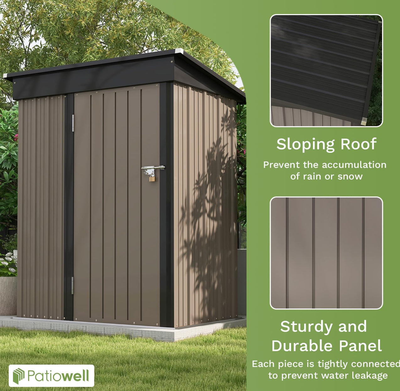 5 x 3 metal shed brown in box free shipping