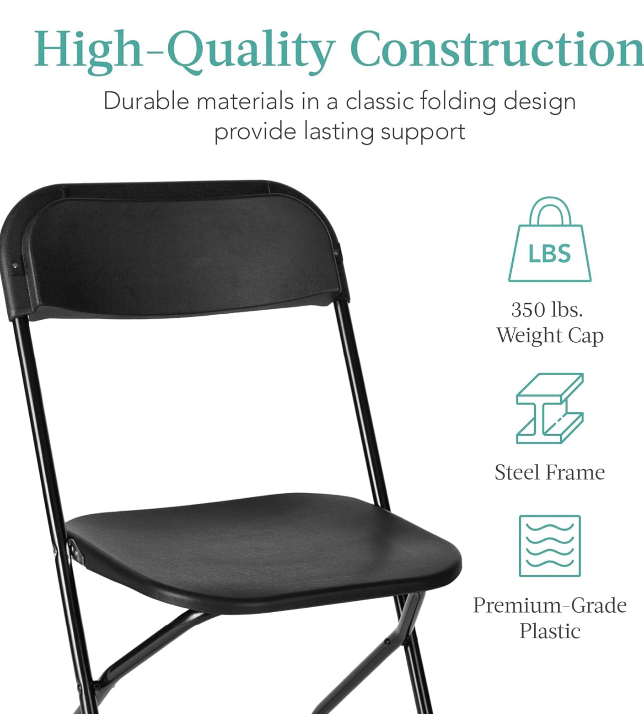 Set of 4 folding chairs black free shipping in the US