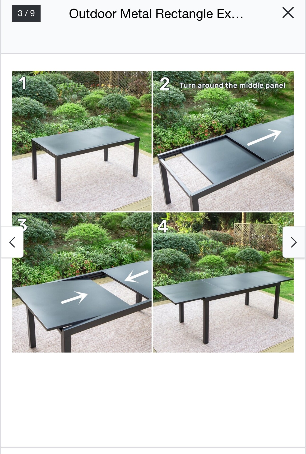 Outdoor metal table new in box