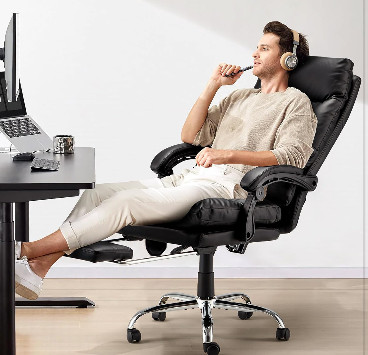 Ergonomic desk chair with leg extension free shipping in the US.