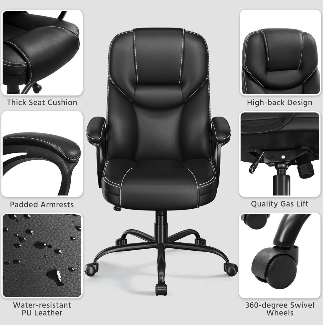 Black executive desk chair new inbox, ready to ship, free shipping in the US