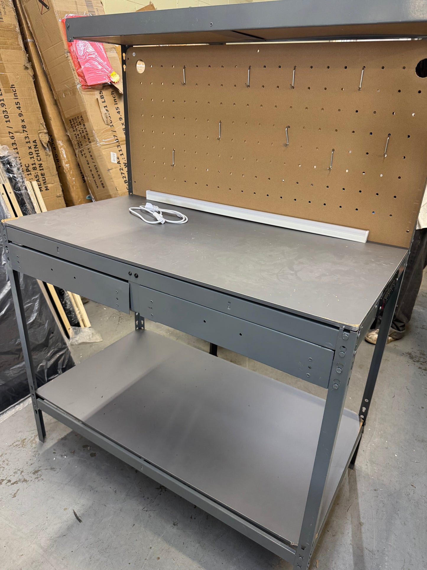 Work bench grey with led light