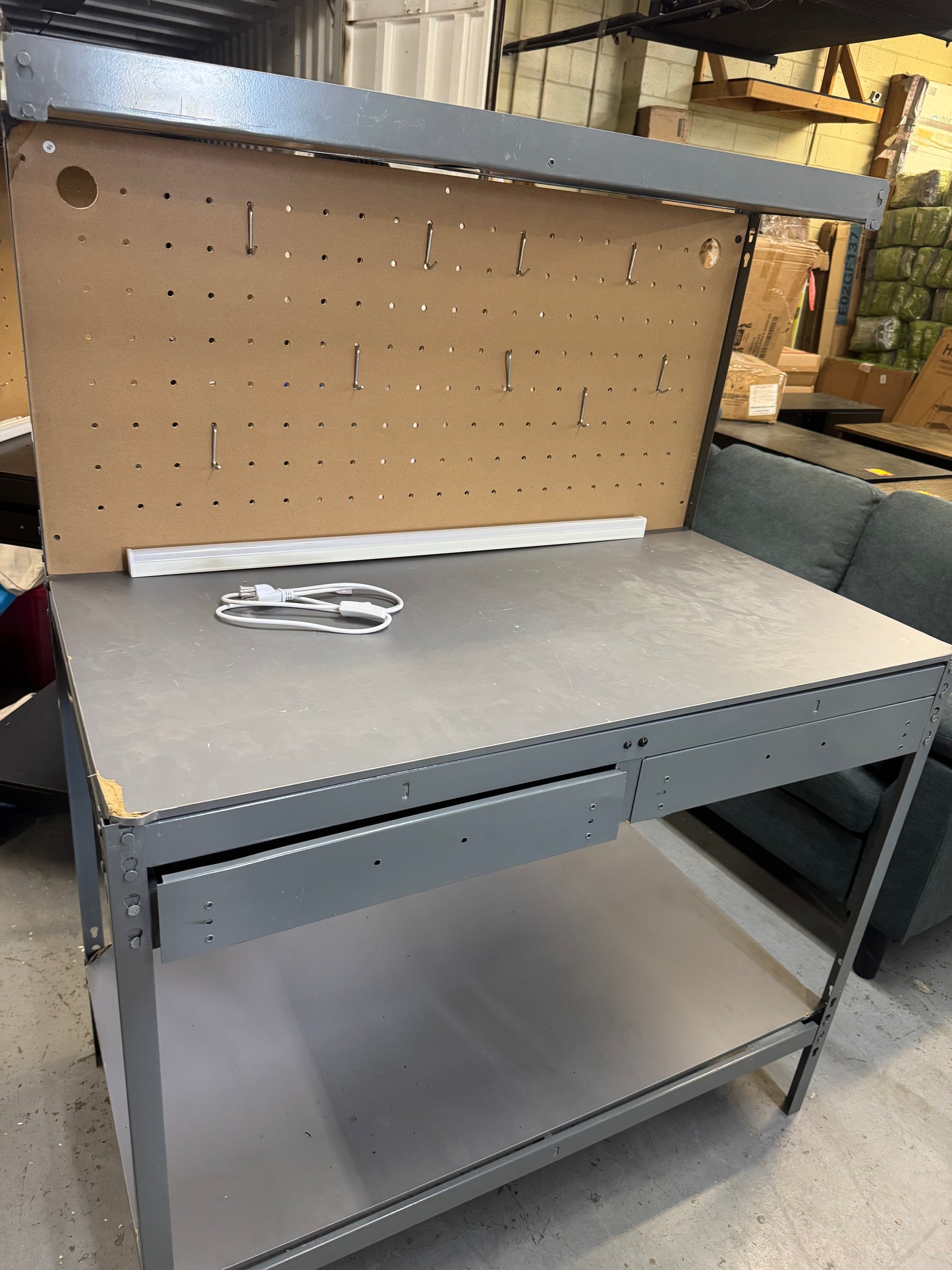 Work bench grey with led light