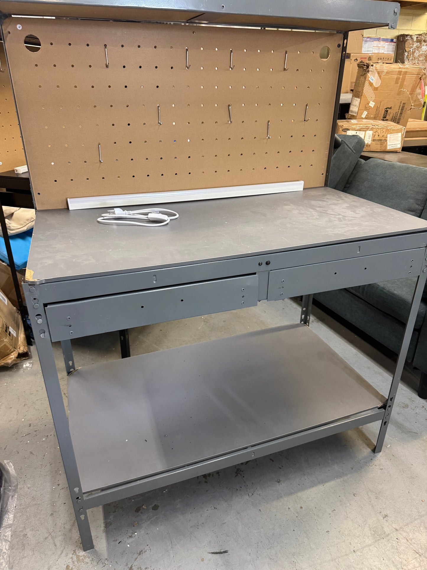 Work bench grey with led light