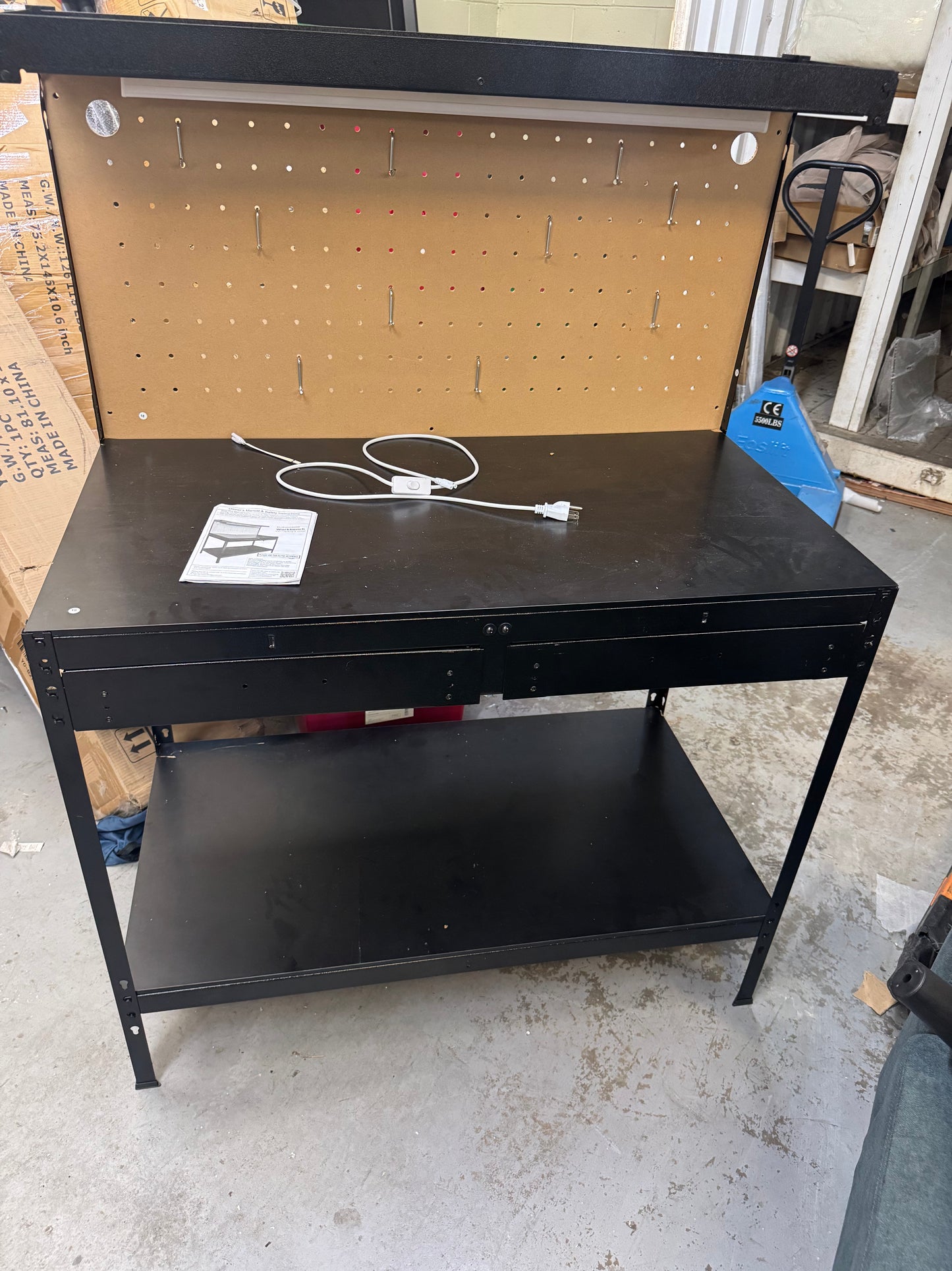 Work bench with LED light