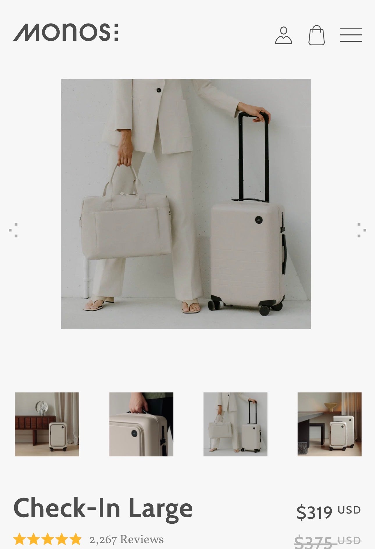 Monos large check in bag