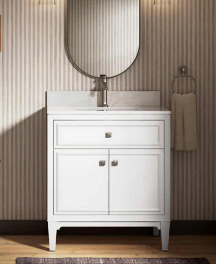 30 inch white bathroom vanity