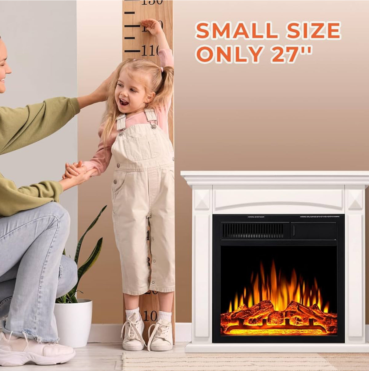 White Small fireplace heater new.