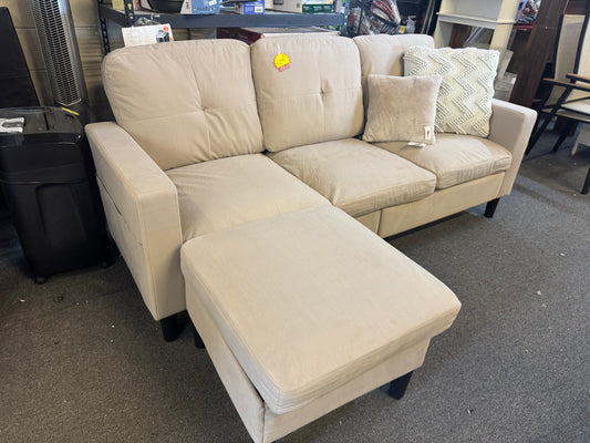 Small sofa and ottoman new fully shambled
