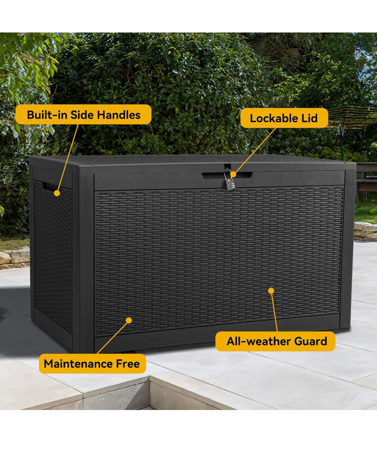 Outdoor storage box 100 gallon waterproof Free shipping in the US  or local pickup