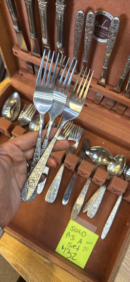 44 pc vintage silverware