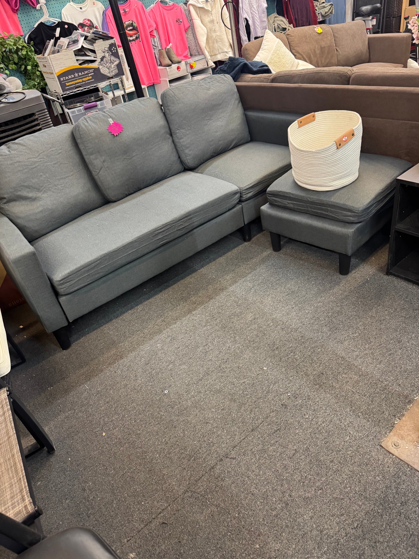 Small sofa with ottoman new comes assembled