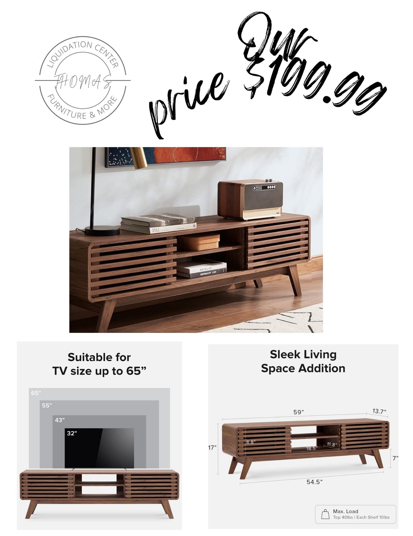 Tv stand console in box