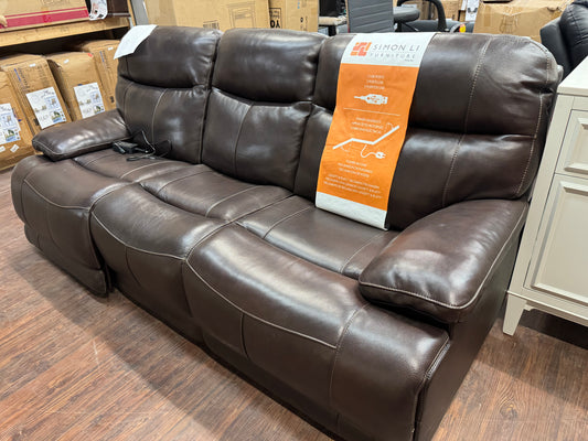 Leather recliner sofa