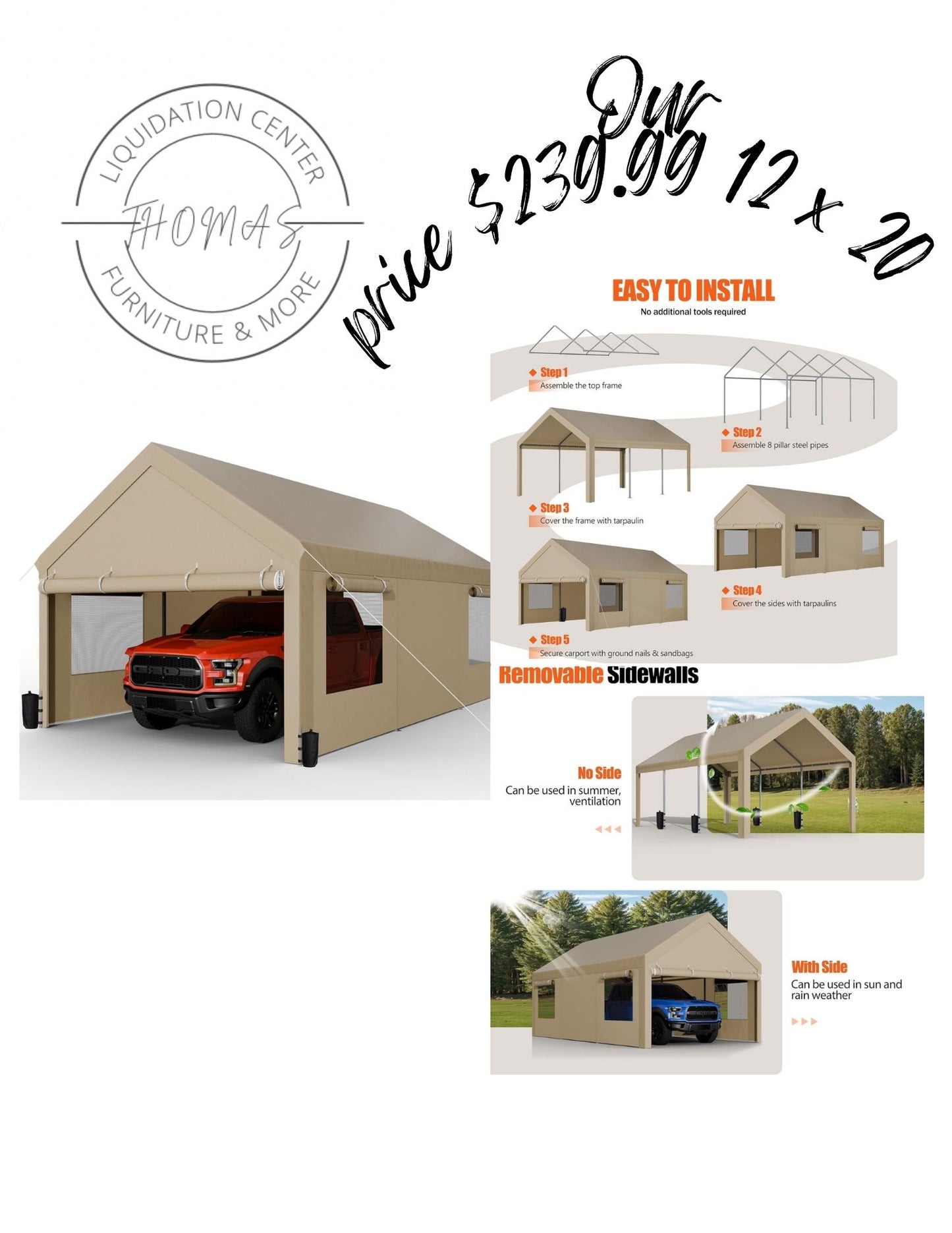 12 x 20 outdoor tent in box