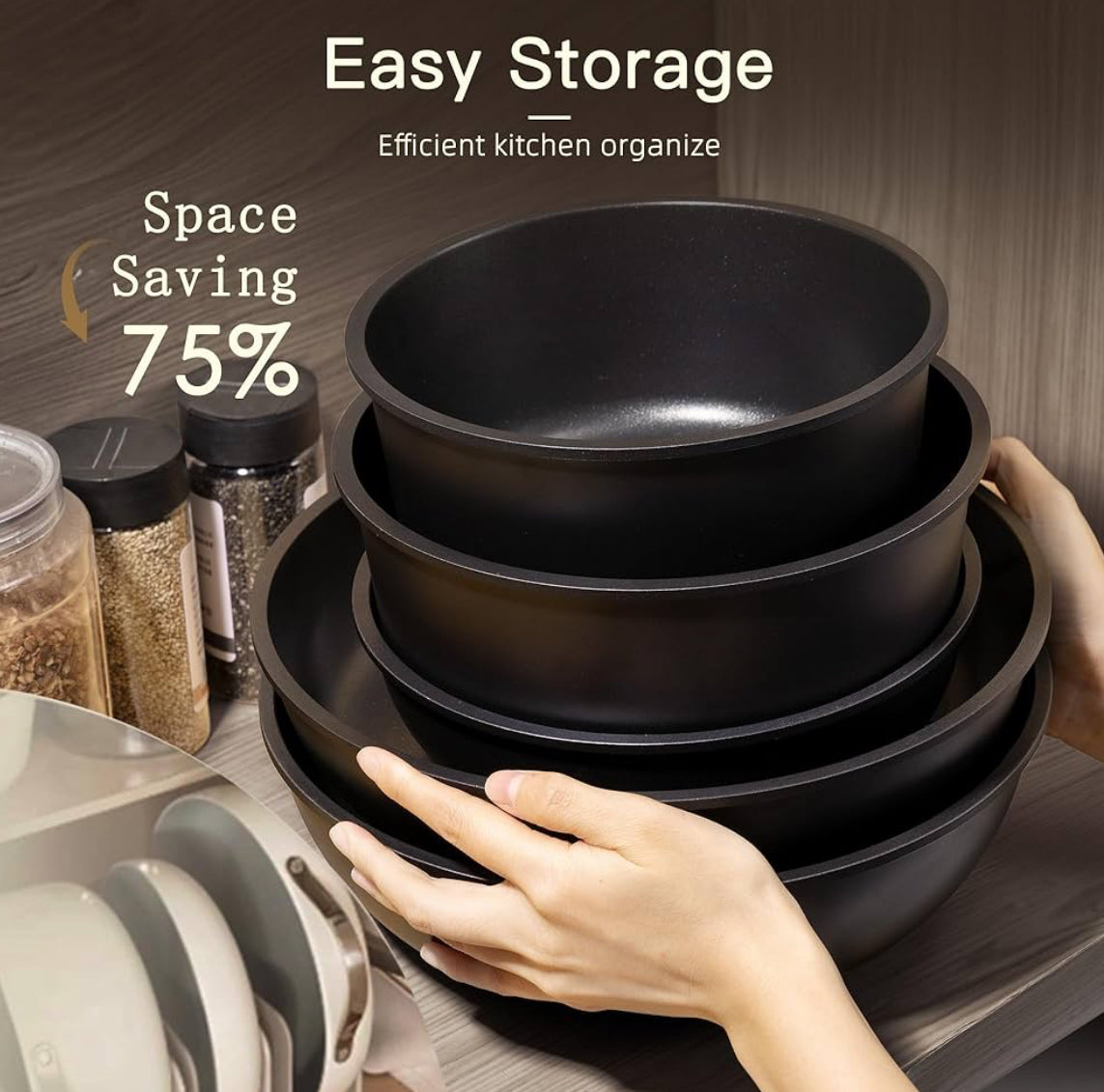 21 pc cookware set nonstick free shipping in the US black