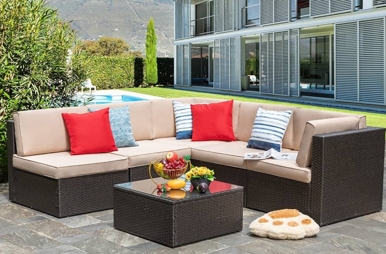 Patio sectional modular design 6 pc set