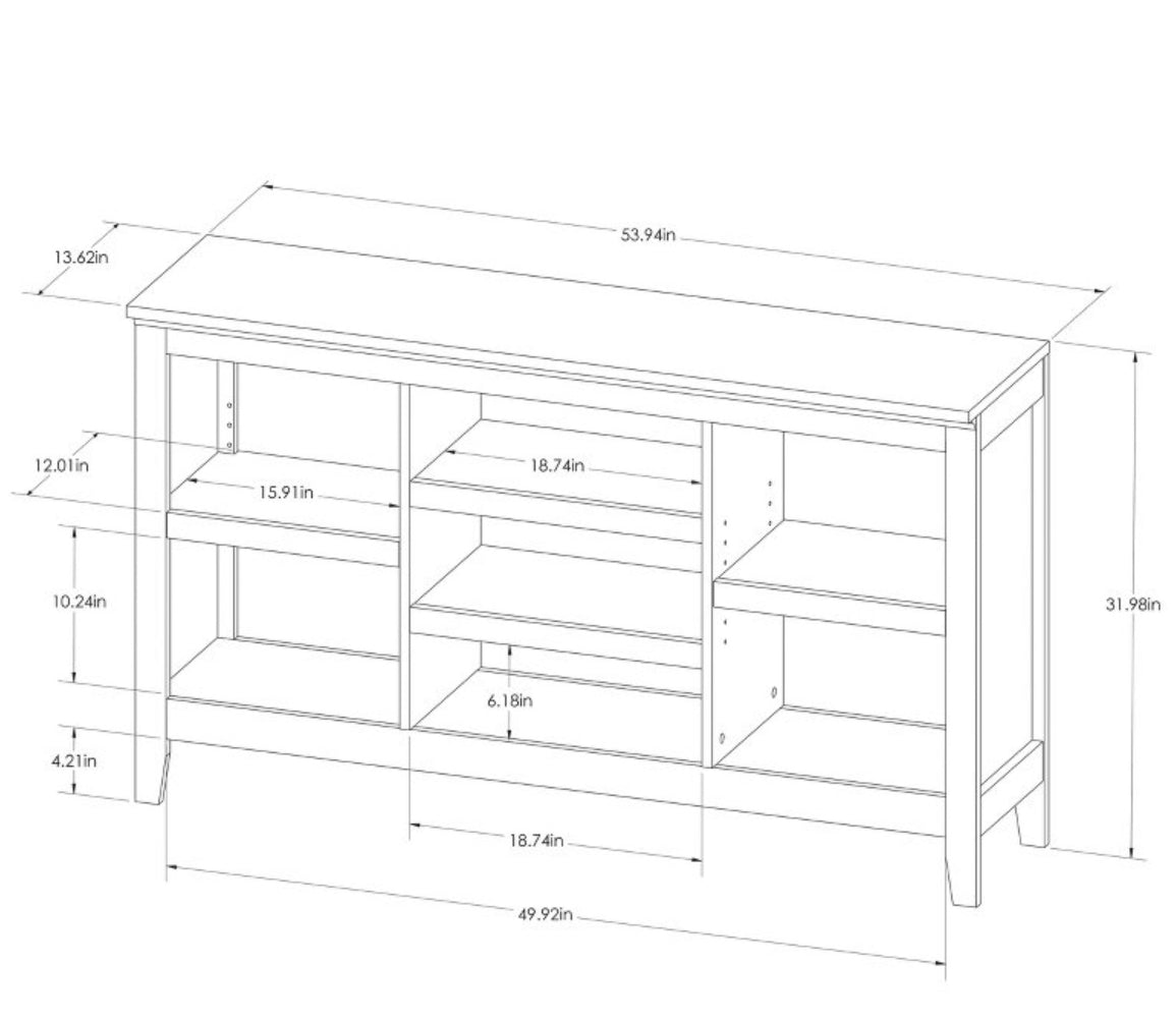 32” console bookcase adjustable shelfs fully assembled espresso color