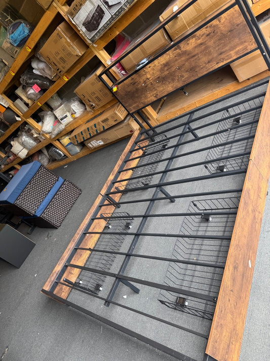 New queen size bed frame wood slats storage comes fully assemble